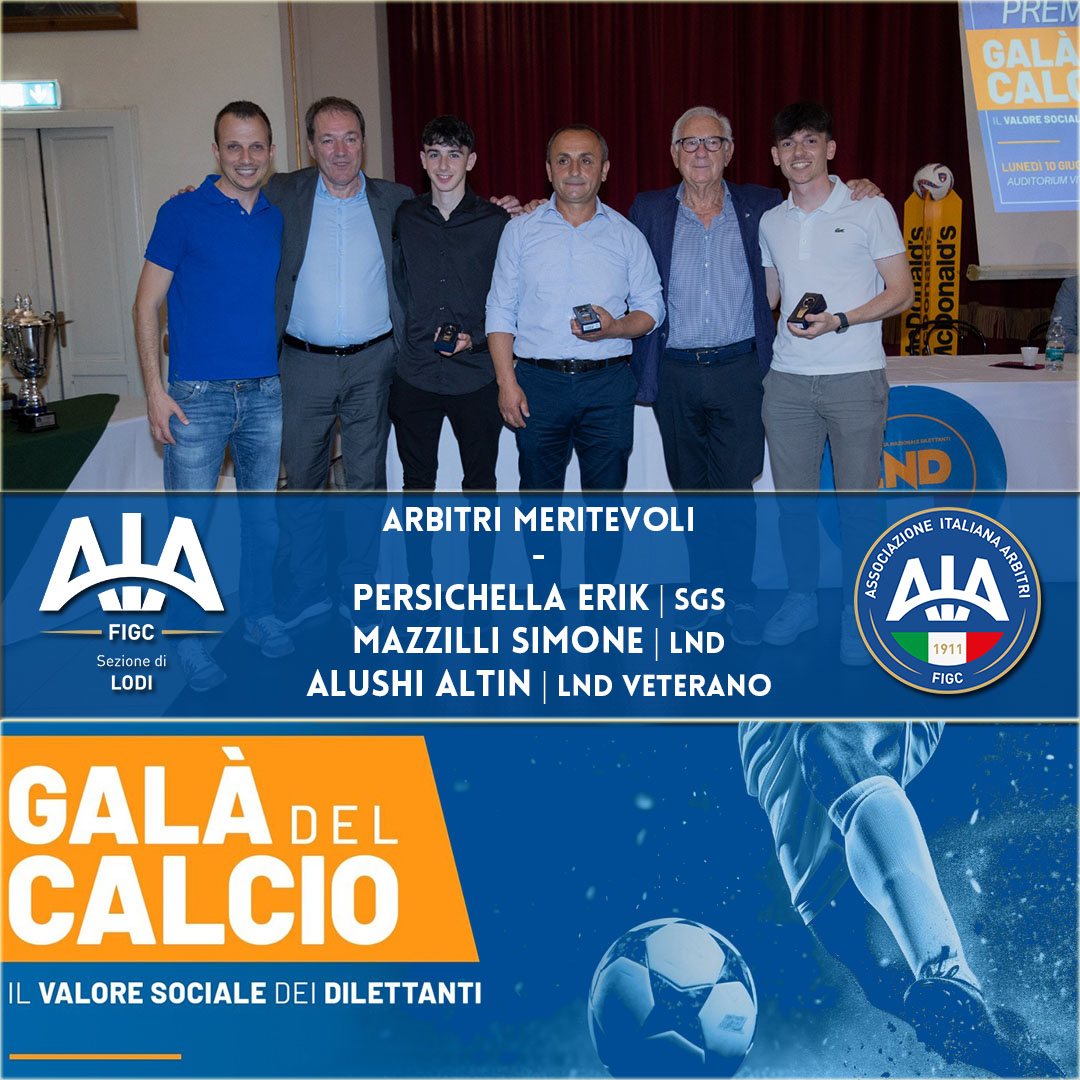 arbitri meritevoli gala del calcio
